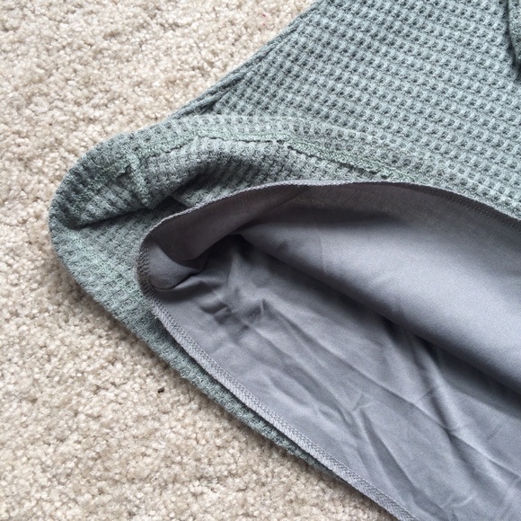 Final Touch Long Sleeve Sweater Waffle Knit Dress In Light Sage Green - Picture 5 of 8